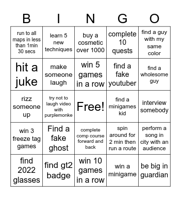 Gtag bingo Card