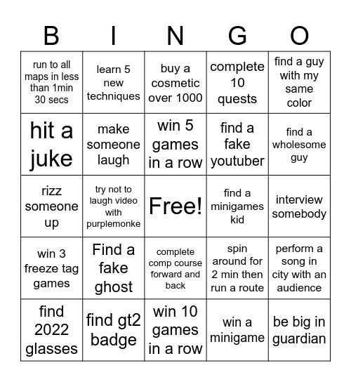 Gtag bingo Card