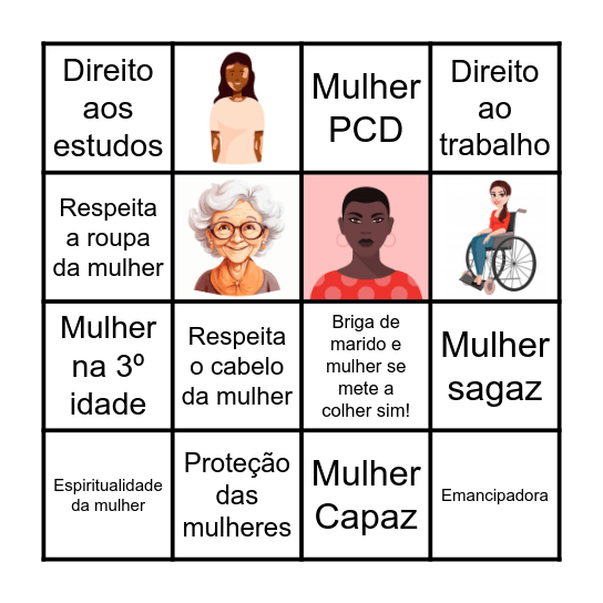 Bingo Dia Internacional da Mulher Bingo Card