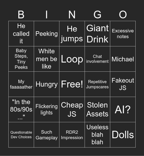 SWOL Bingo Card
