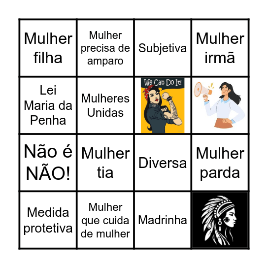 Bingo Dia Internacional da Mulher Bingo Card