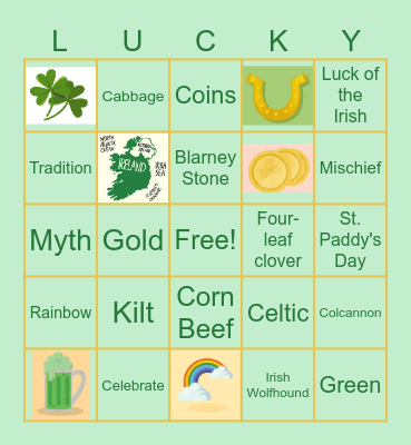 Saint Patrick's Day Bingo Card