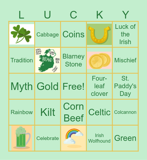 Saint Patrick's Day Bingo Card