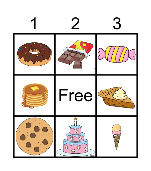 YUMMY! Bingo Card