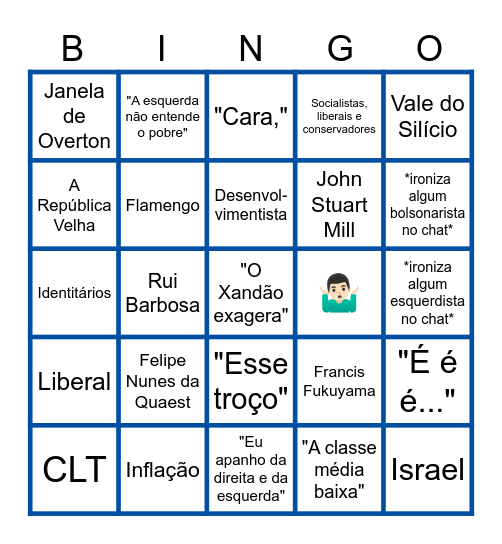 Bingo do Pedro Dória no Meio Bingo Card