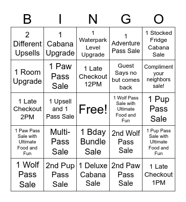 NOR1 Bingo Card