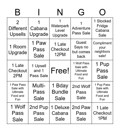 NOR1 Bingo Card