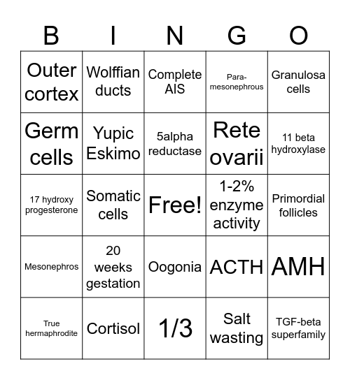 REI DSD Bingo Card