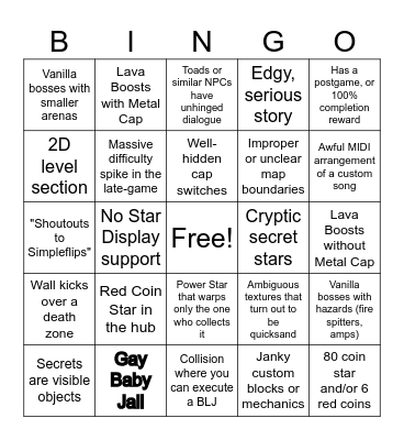 sm64coopdx Bingo Card