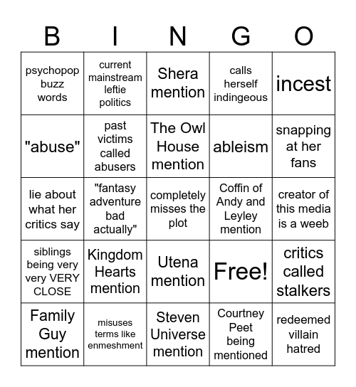 Lorch Bingo Card