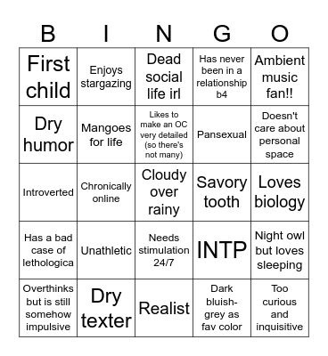 How Similar Are You to Ozoo Bingo Card
