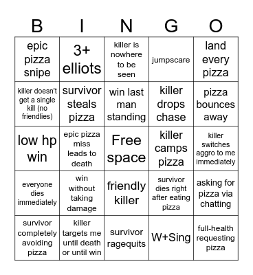 forsaken Elliot bingo Card