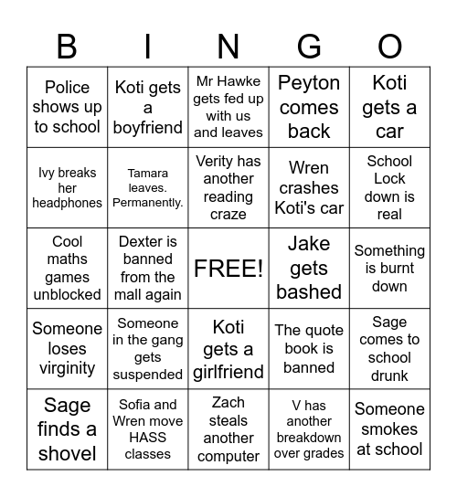 2025 BINGO CARD Bingo Card