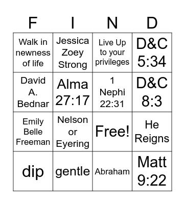 GOSPEL LIBRARY APP Bingo Card
