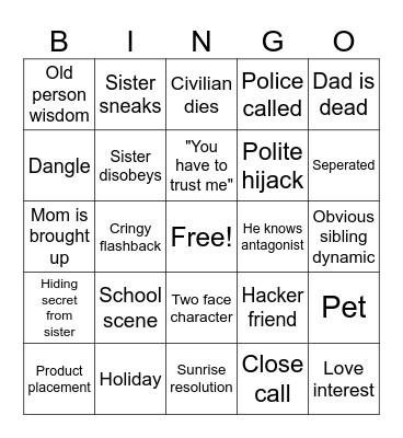 Movie Bingo Card