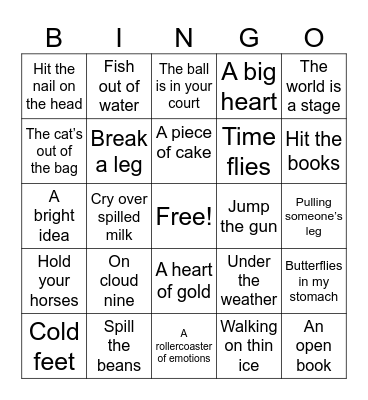 Metaphor Bingo! Bingo Card