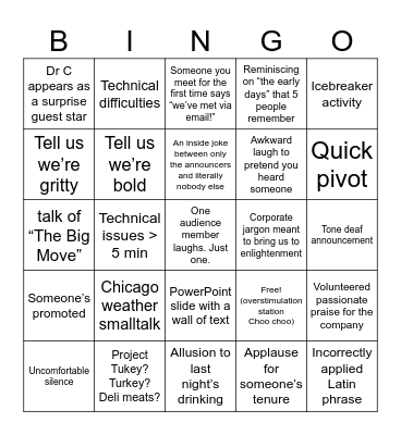 KickMeOff25 Bingo Card