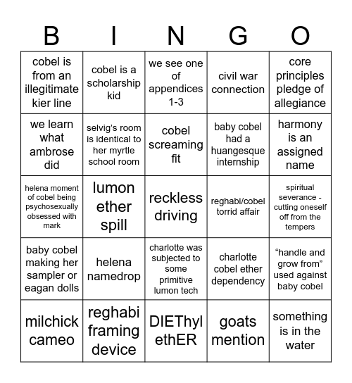 2x08 Bingo Card