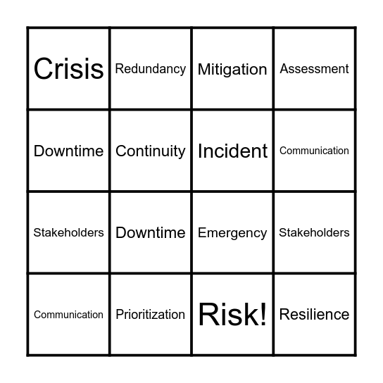 CHAOS Bingo Card