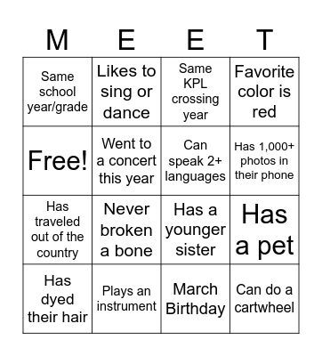 UNC-CH x UMN Bingo Card