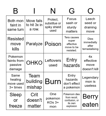 Then we battle - Battle stage Bingo Card