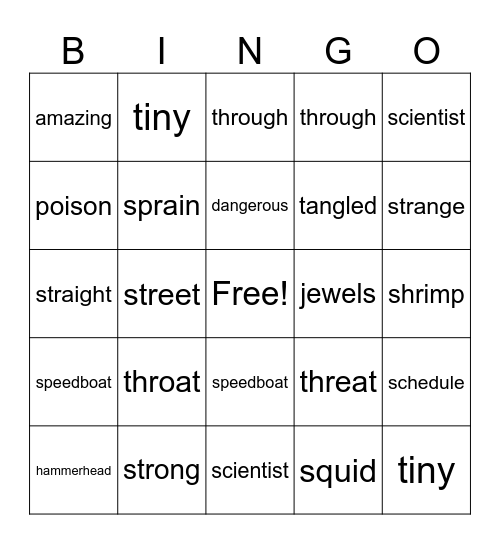 Hungry, Hungry Sharks! Bingo Card