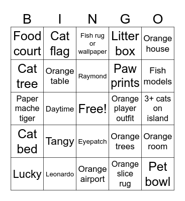 Ember ACNH Bingo Card