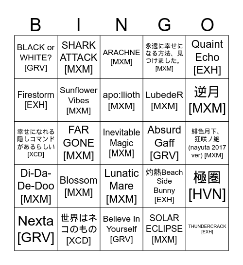 UC Bingo Card Bingo Card