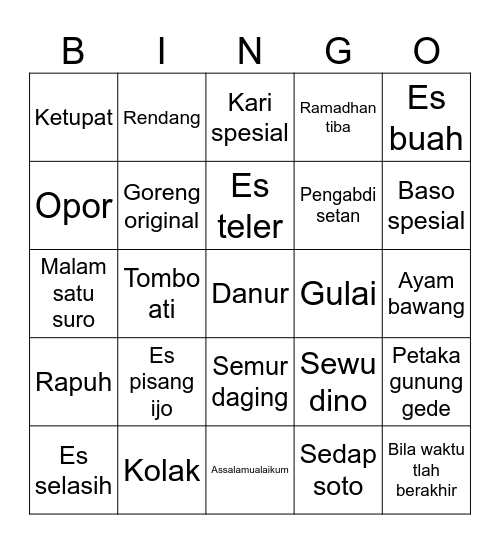 Ghaffari Bingo Card