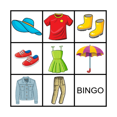 clothes Bingo Card