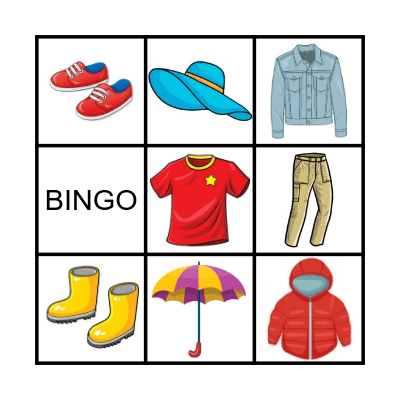 clothes Bingo Card