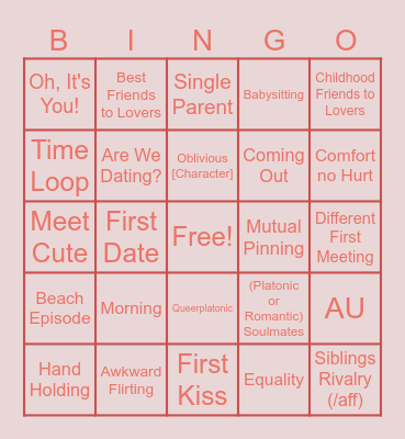 Fluff Bingo ☀️❤️ Bingo Card