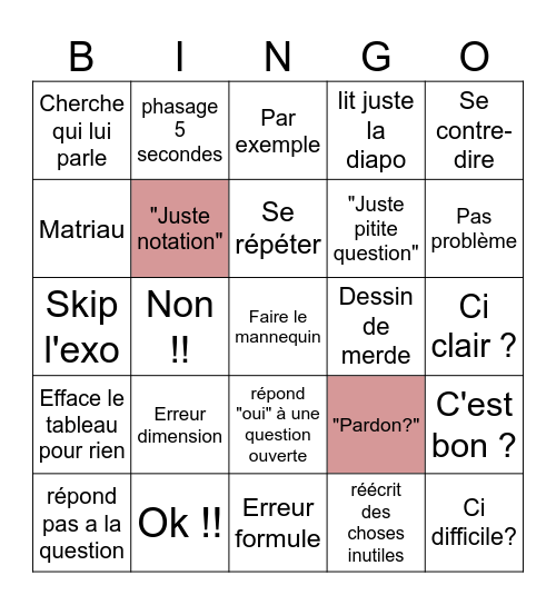 Benali Bingo Card