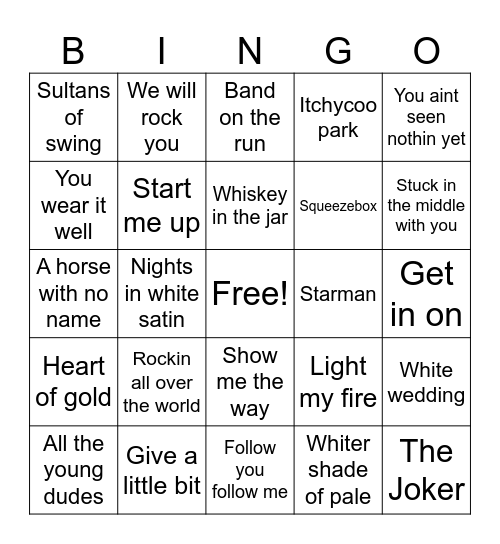 MALE LEGENDS BINGO Card