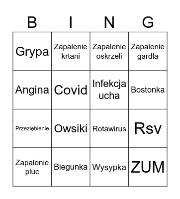 Chorobska Bingo Card