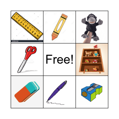 School objects Bingo Card