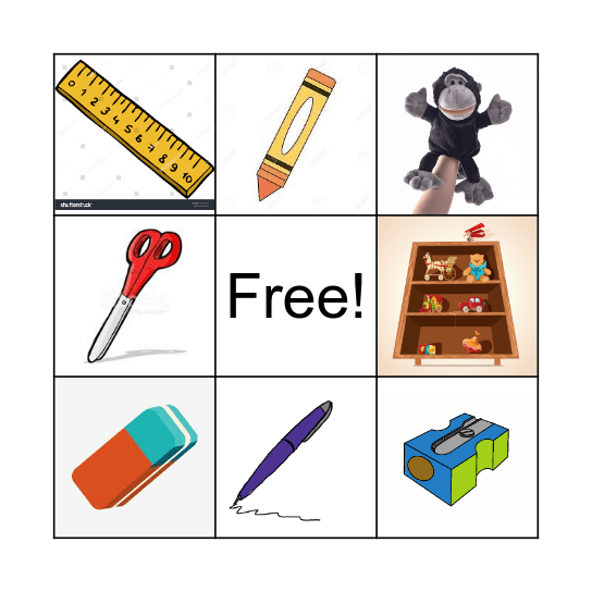 School objects Bingo Card