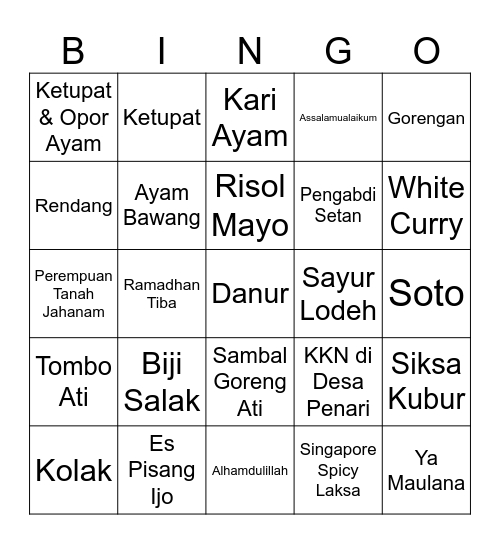 ISAAC’s Bingo Card