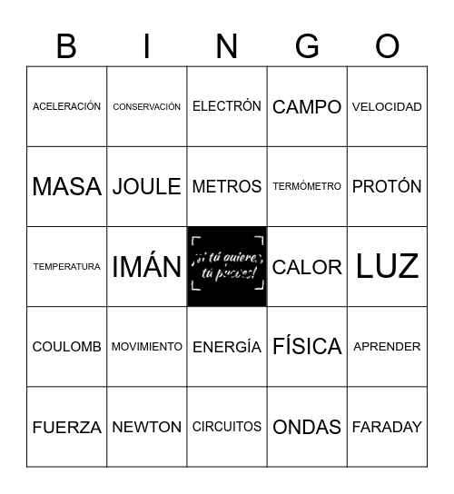 BINGO FÍSICO Bingo Card