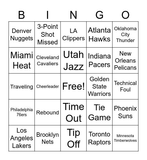 March Madness Bingo Card