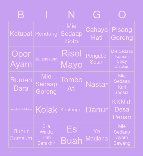 Grisellyn Bingo Card