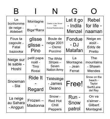 Bingo rebel montagnard Bingo Card