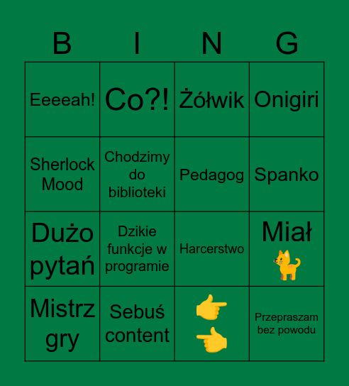 Untitled Julia Bingo Card