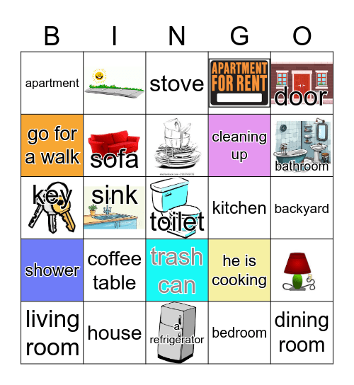 Apartment PARTS Bingo Card