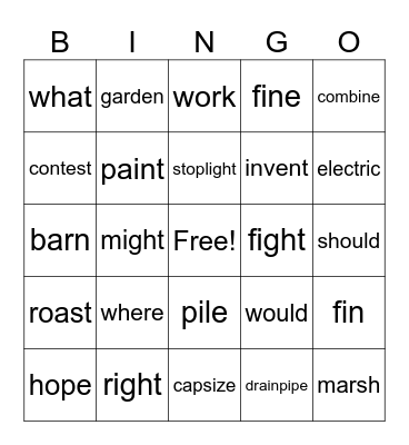 Phonics for Reading B Bingo Card