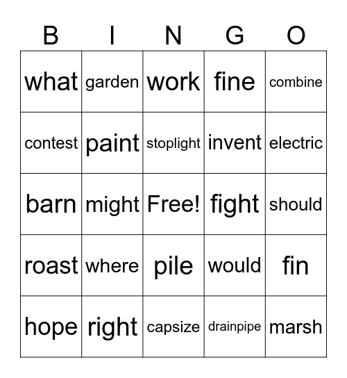Phonics for Reading B Bingo Card