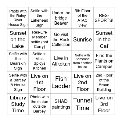 Bingo  Around Bingo Card