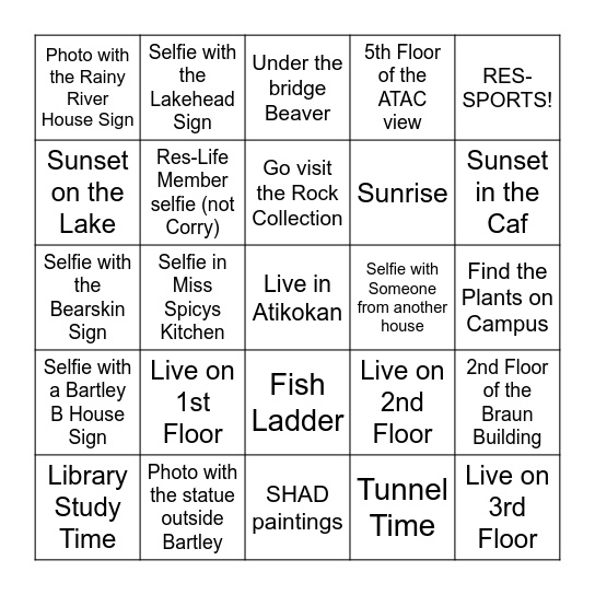 Bingo  Around Bingo Card