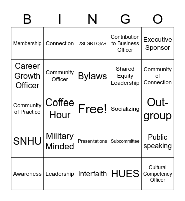 SNHU ERG Bingo Card