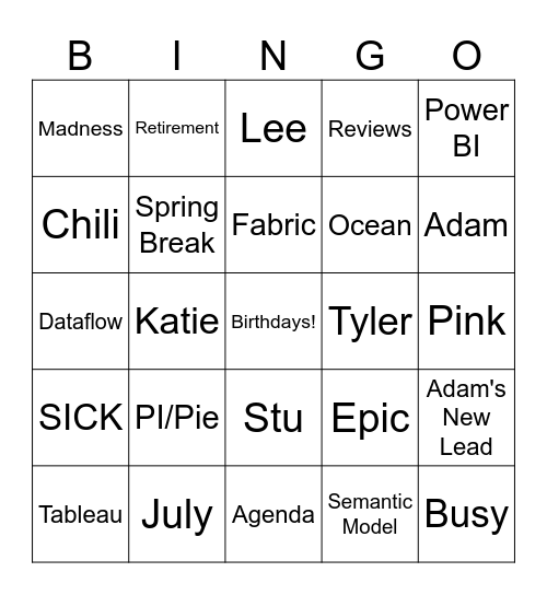 March ERM Huddle Bingo Card